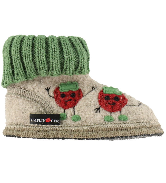 Haflinger Hjemmesko - Hüttenschuh Erdbeere - Papiermeliert Ãko